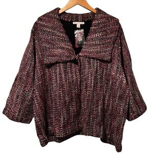 Textured Knit Pink Peacoat Size 2x